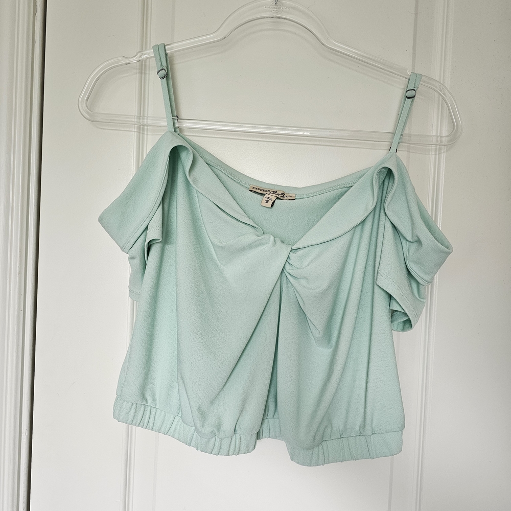 Mint Green Off-Shoulder Top